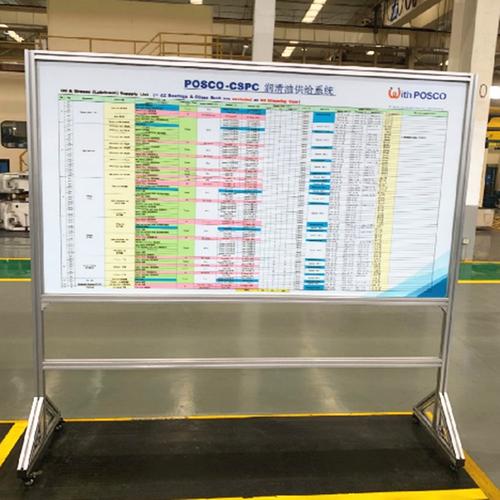 车间移动支架看板 定制双面内容，铝合金磁性白板的交互式管理革命